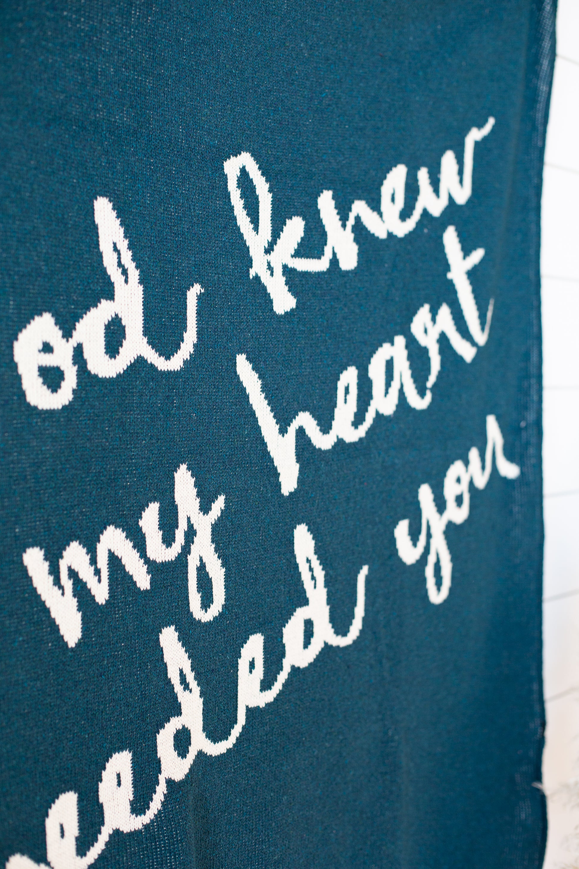 Made in the USA | Recycled Cotton Blend  God knew my heart needed you Throw Blanket