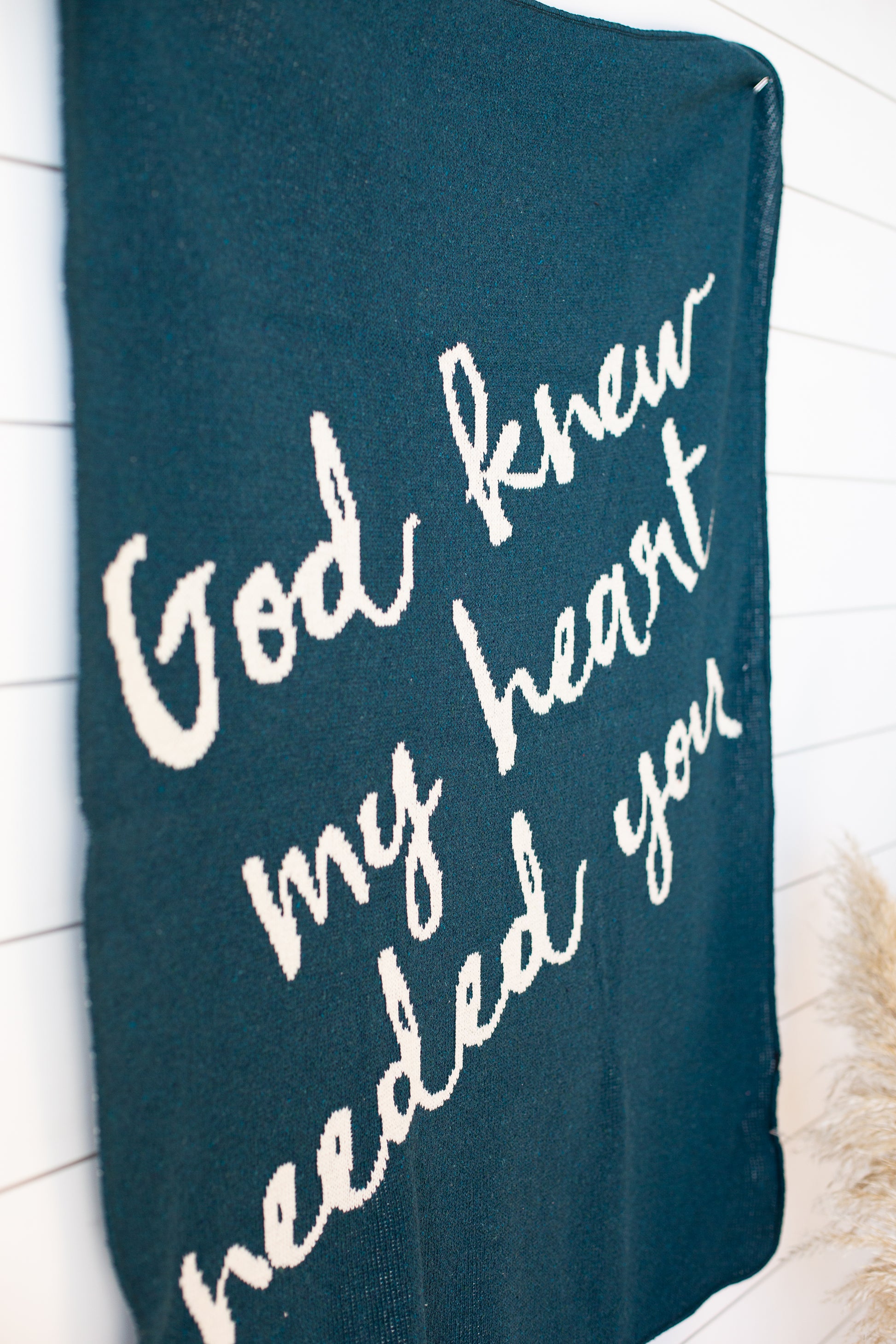 Made in the USA | Recycled Cotton Blend  God knew my heart needed you Throw Blanket
