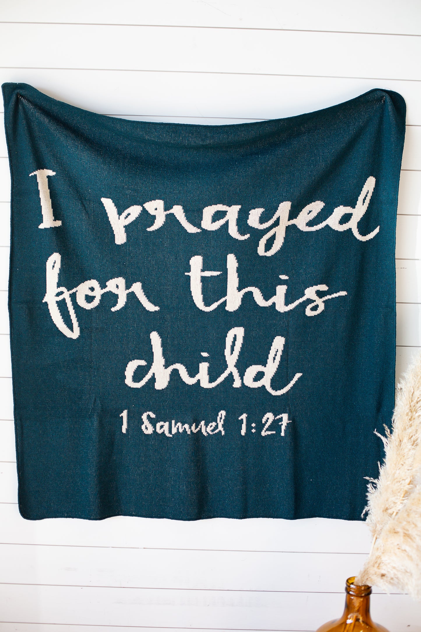 I Prayed for This Child Recycled Cotton Throw Blanket | Made in USA