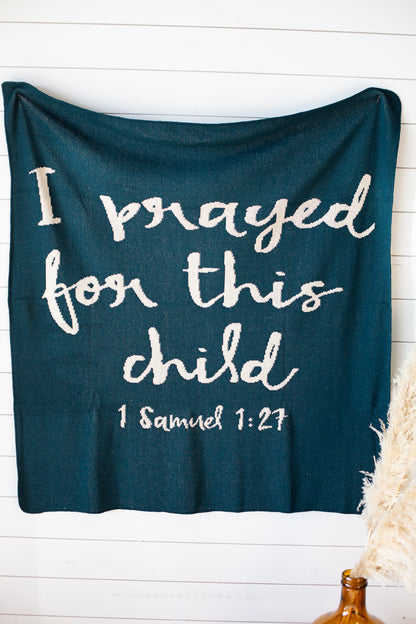 I Prayed for This Child Recycled Cotton Throw Blanket | Made in USA