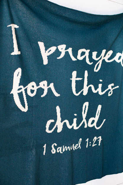 I Prayed for This Child Recycled Cotton Throw Blanket | Made in USA
