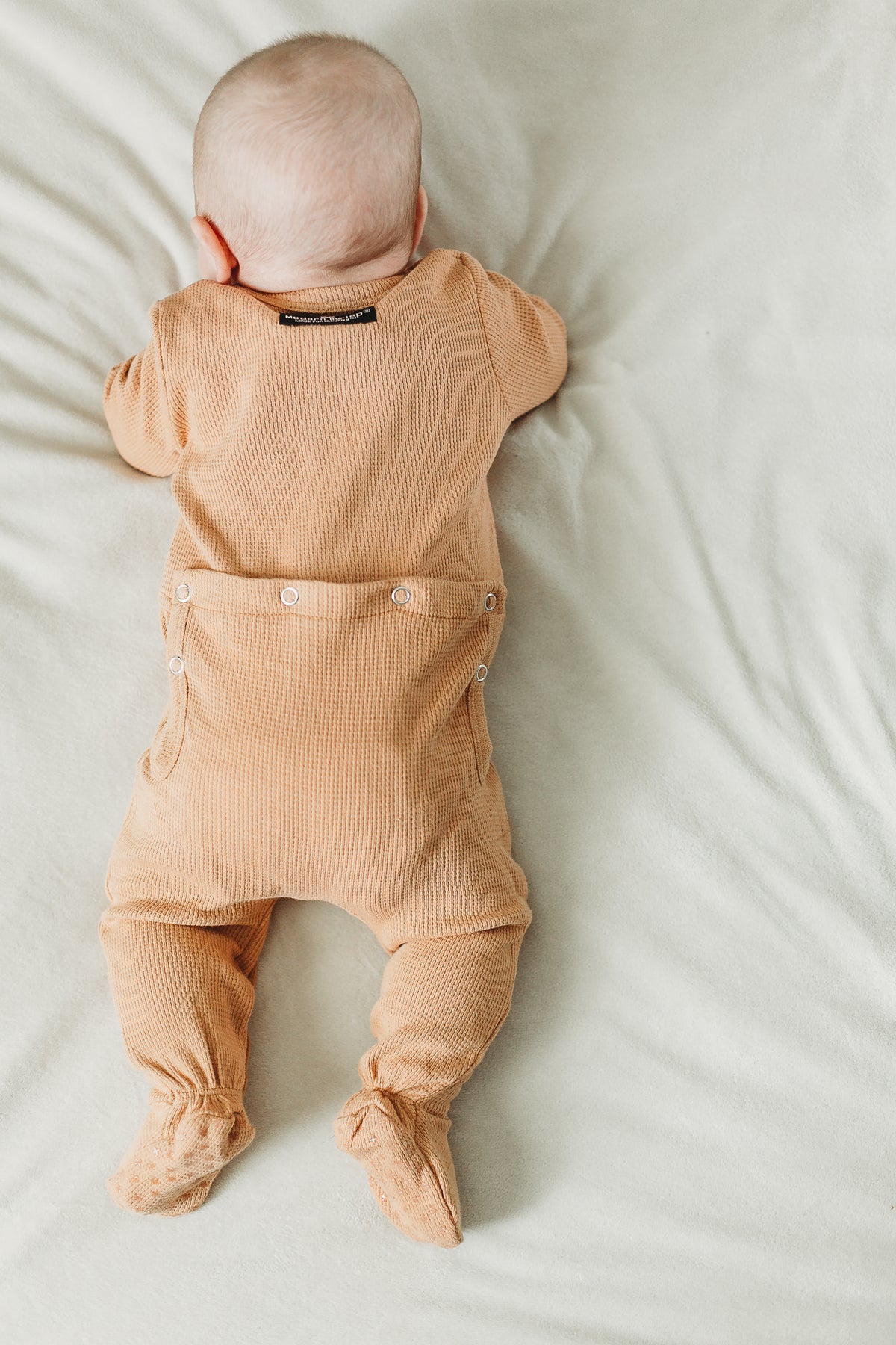 Organic Thermal Button Footie with Explorer Back | GOTS Certified Organic Cotton | Solid Colors