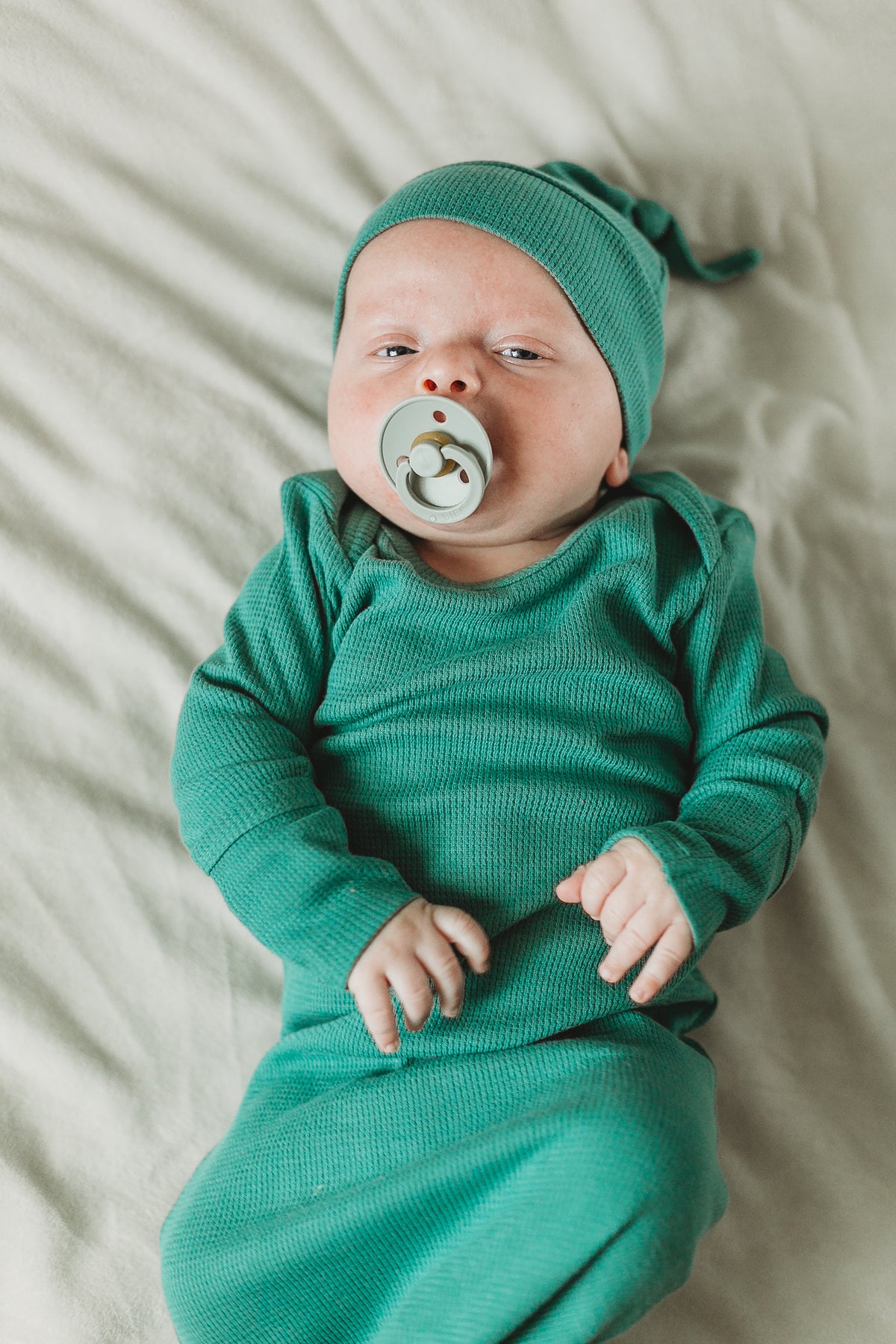 Organic Knot Hat + Gown Set | GOTS Certified Organic Cotton | Solid Colors