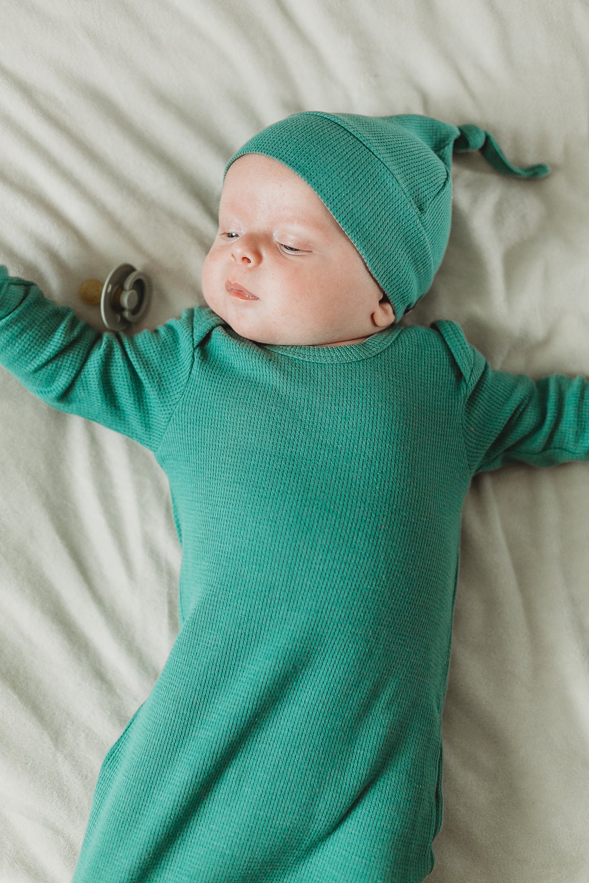 Organic Knot Hat + Gown Set | GOTS Certified Organic Cotton | Solid Colors
