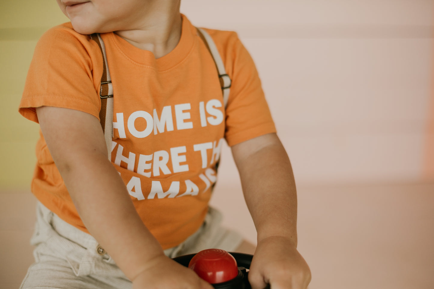 Home is where the mama is Kid's Crewneck Tee - Amberglow (only size 2 available)