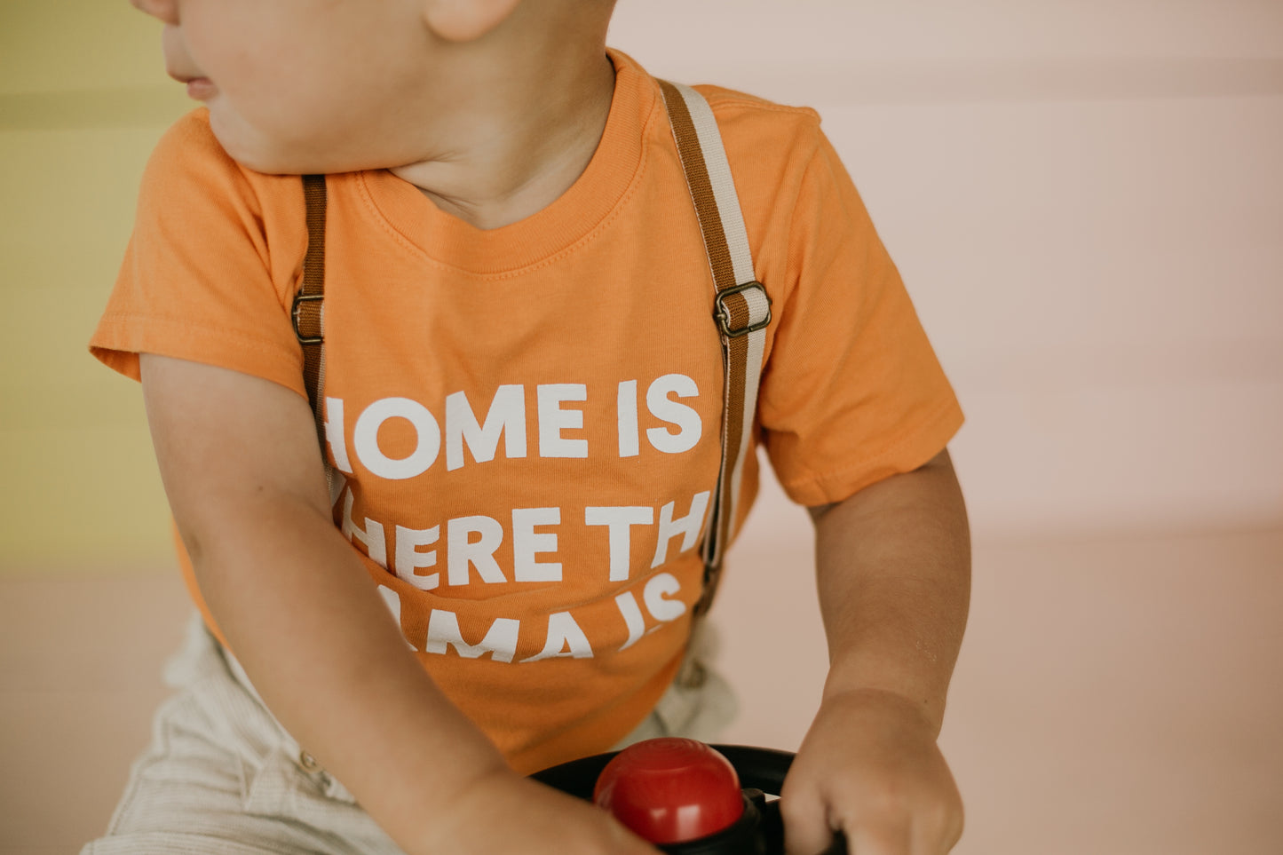 Home is where the mama is Kid's Crewneck Tee - Amberglow (only size 2 available)