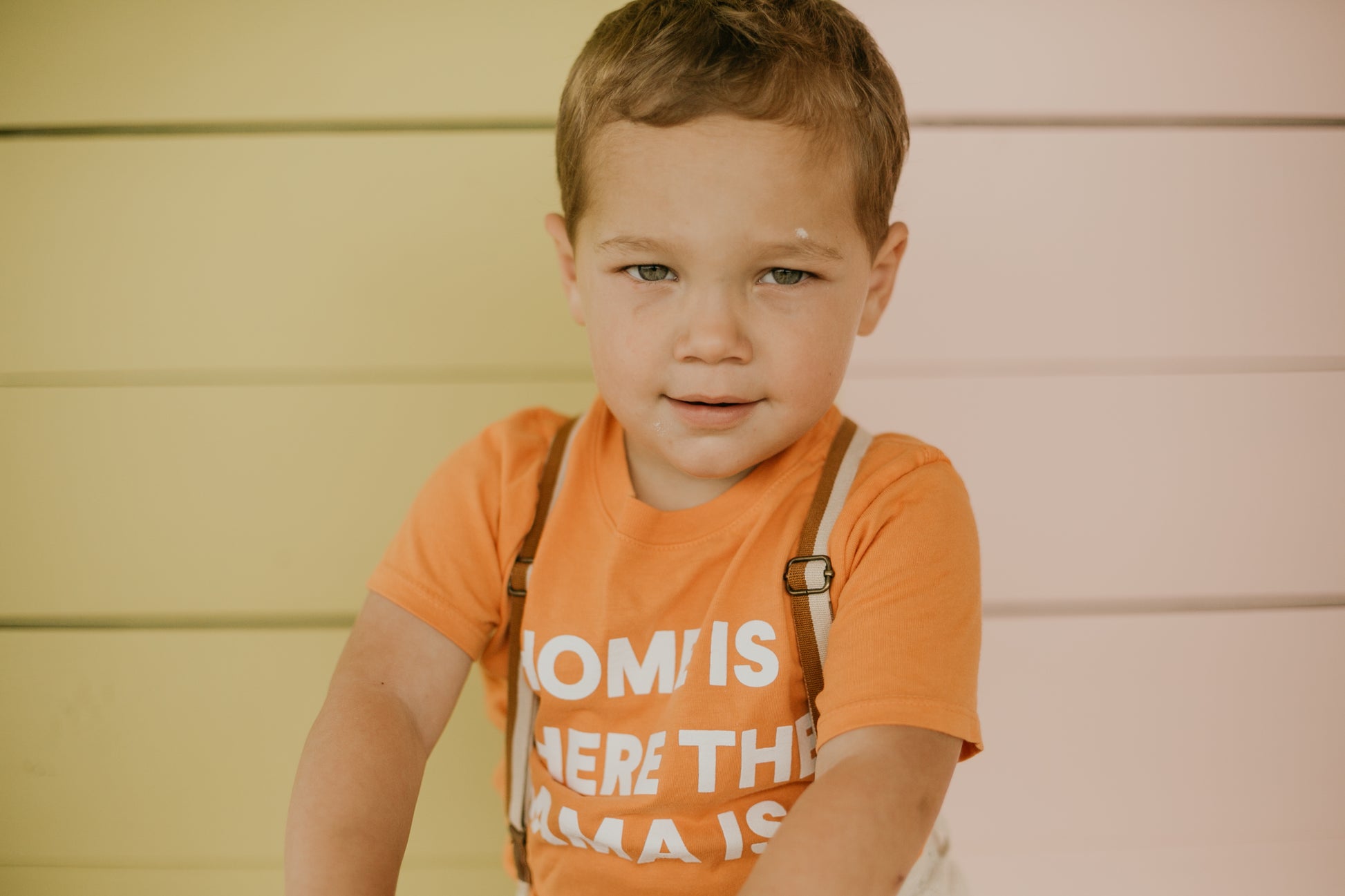 Home is where the mama is Kid's Crewneck Tee - Amberglow (only size 2 available)