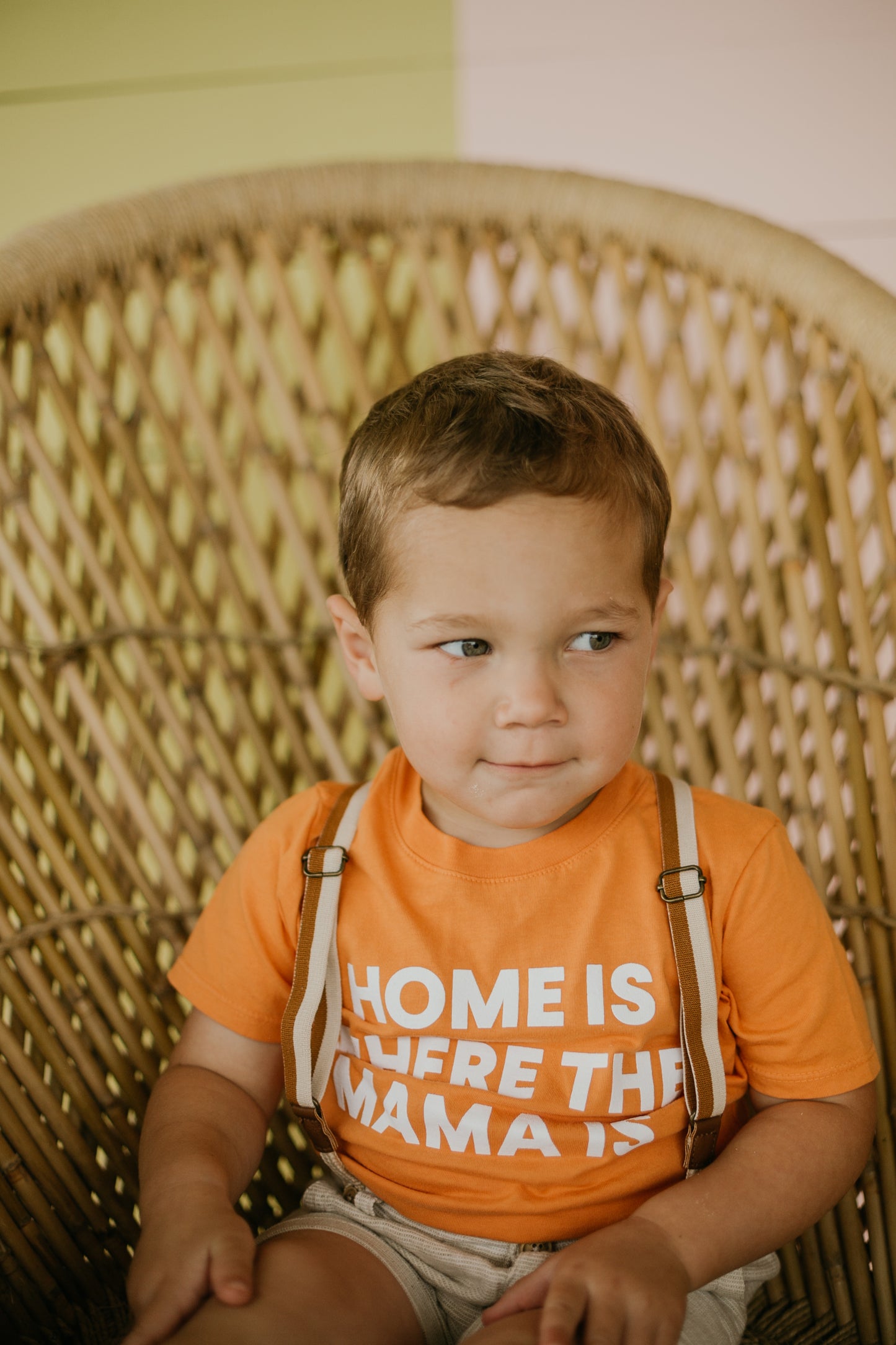 Home is where the mama is Kid's Crewneck Tee - Amberglow (only size 2 available)