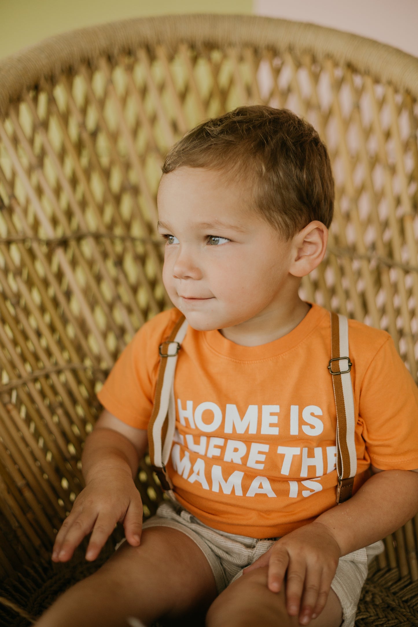 Home is where the mama is Kid's Crewneck Tee - Amberglow (only size 2 available)