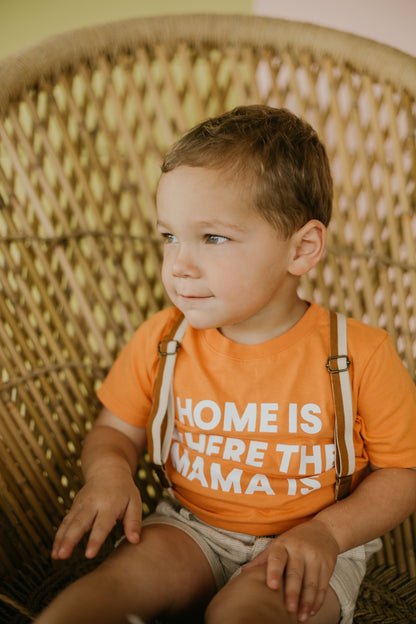 Home is where the mama is Kid's Crewneck Tee - Amberglow (only size 2 available)