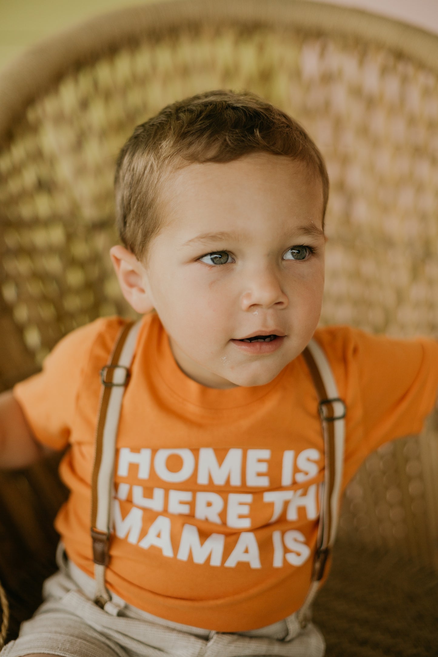 Home is where the mama is Kid's Crewneck Tee - Amberglow (only size 2 available)