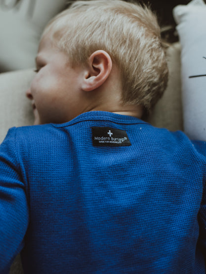 Organic Thermal Baby + Kids Pajama Set | Navy Peony