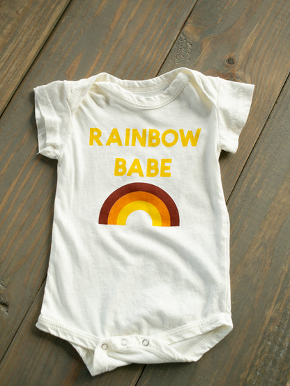 Rainbow Babe Organic Short Sleeve Bodysuit | GOTS Certified Organic Cotton