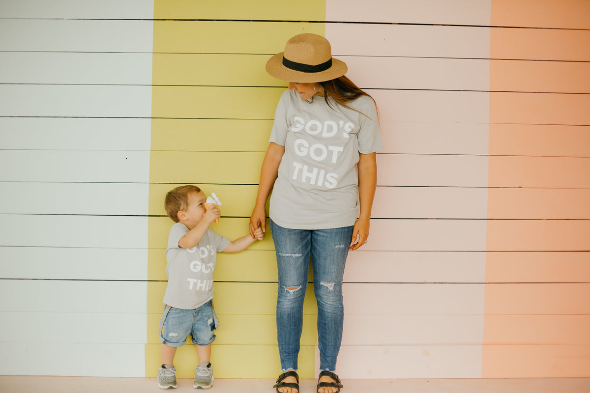 *IMPERFECT* God's Got this Unisex Crewneck Tee -  Light Gray