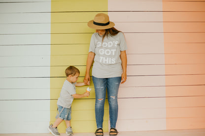 *Perfectly Imperfect* God's Got this Kid's Scoop Neck Tee -  Light Gray