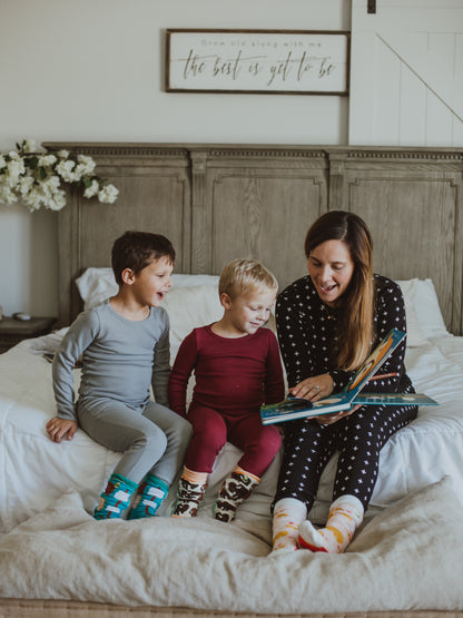 Organic Thermal Baby + Kids Pajama Set | Neutral Gray