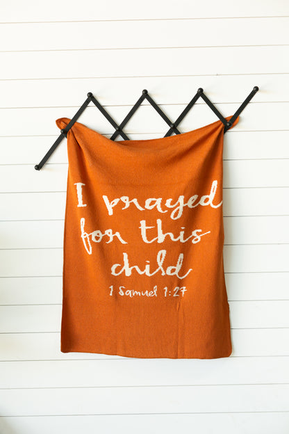 I Prayed for This Child Recycled Cotton Throw Blanket | Made in USA
