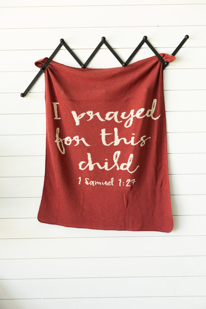 I Prayed for This Child Recycled Cotton Throw Blanket | Made in USA