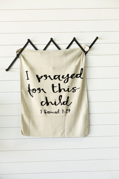 I Prayed for This Child Recycled Cotton Throw Blanket | Made in USA