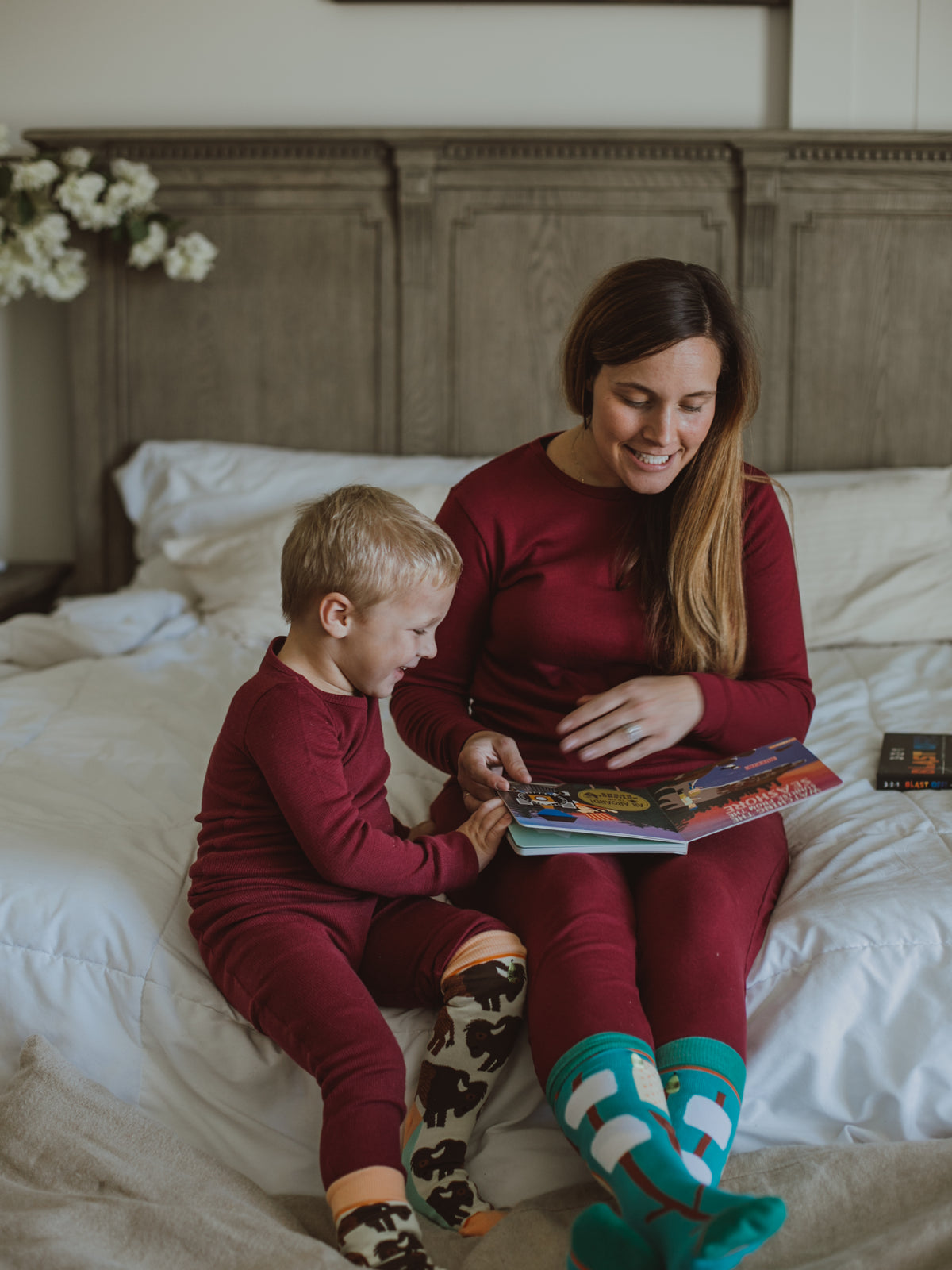 Organic Thermal Baby + Kids Pajama Set | Maroon