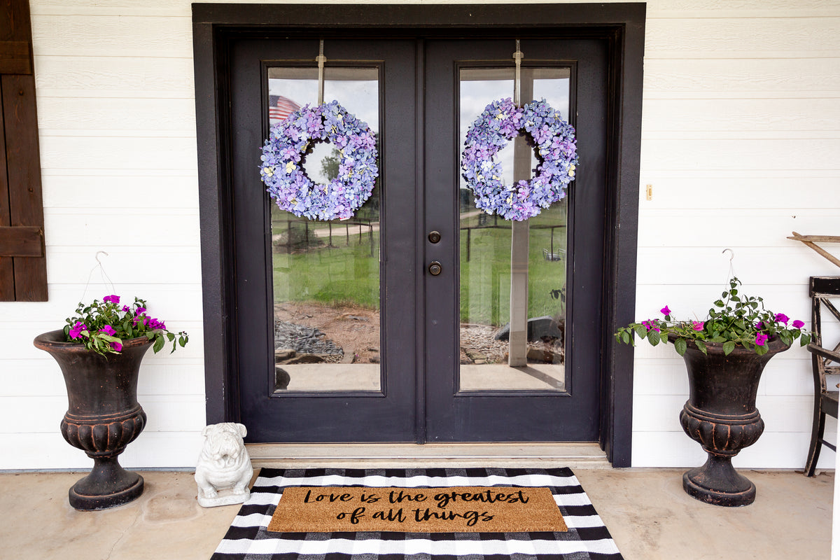 Love Is the Greatest of All Things XL coconut coir doormat by Modern Burlap