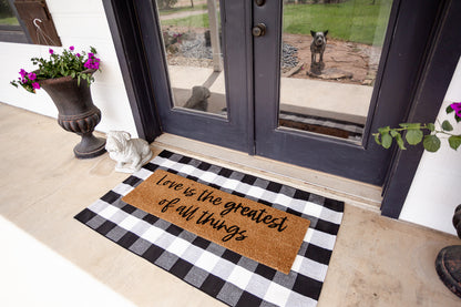Love Is the Greatest of All Things XL coconut coir doormat by Modern Burlap