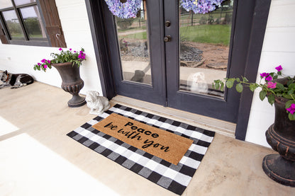 XL Christian Doormat | Peace Be With You | Coconut Coir