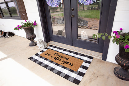 XL Christian Doormat | Peace Be With You | Coconut Coir