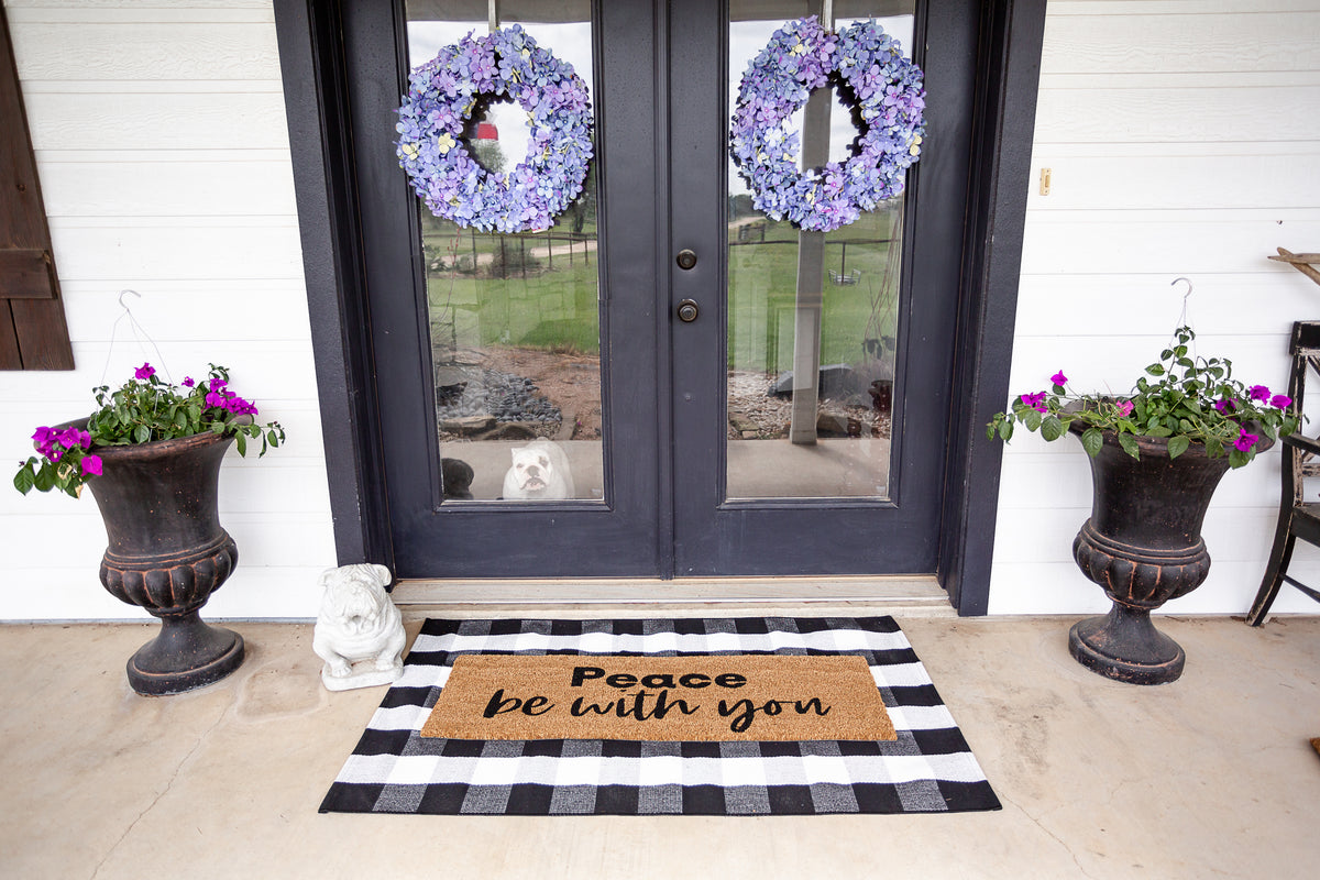 XL Christian Doormat | Peace Be With You | Coconut Coir