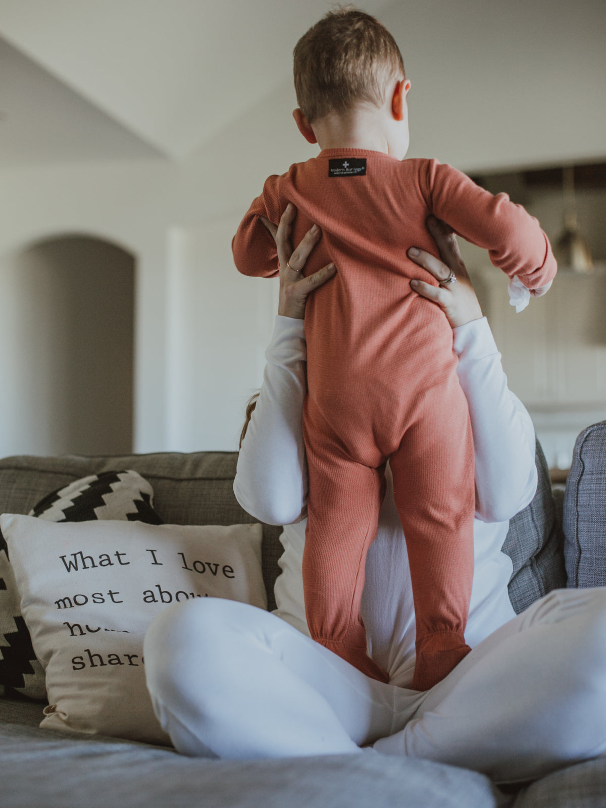 FINAL SALE - Women's Pajama Set in Organic Cotton -  WHITE, product image 2