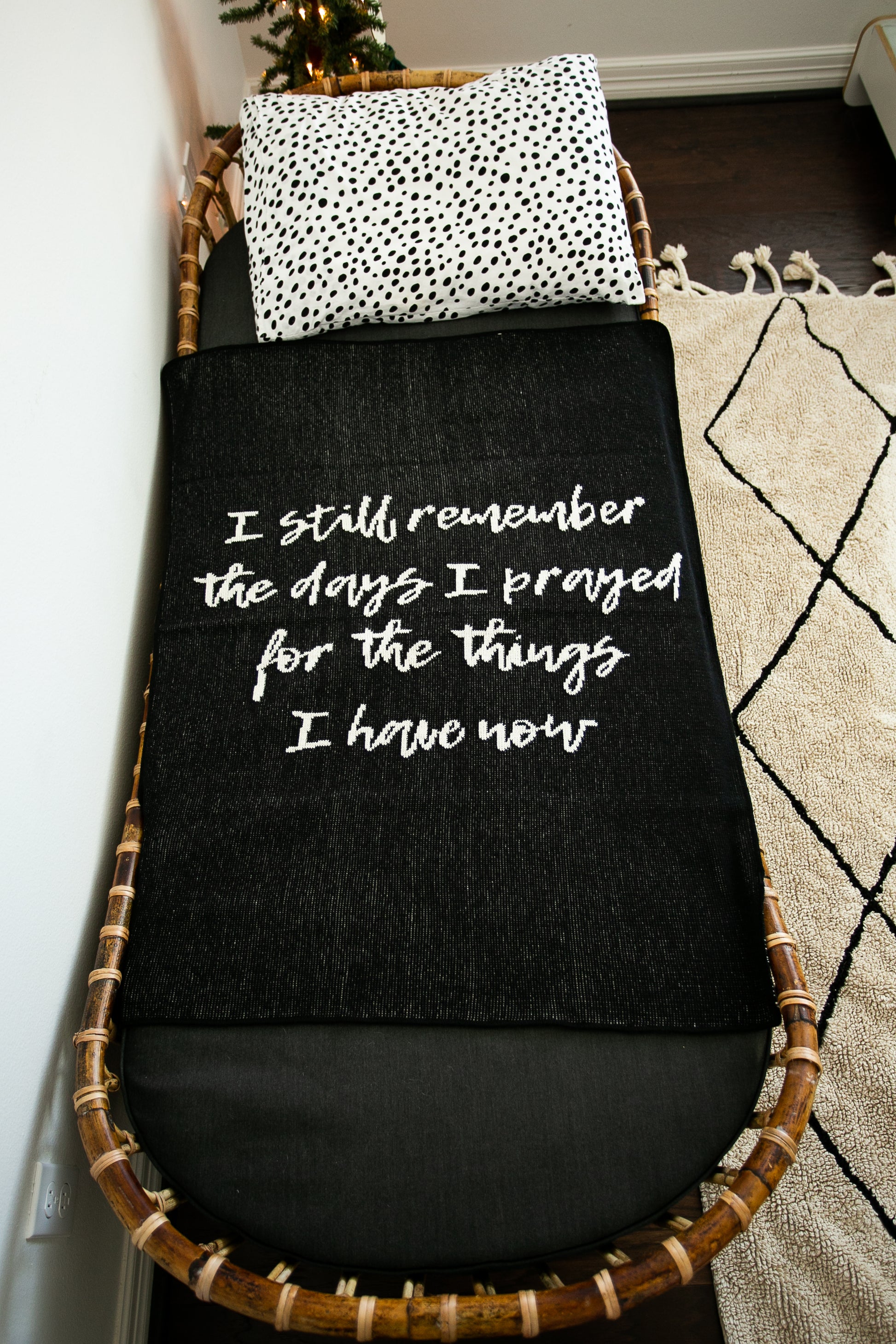 I Still Remember the Days I Prayed recycled cotton throw by Modern Burlap