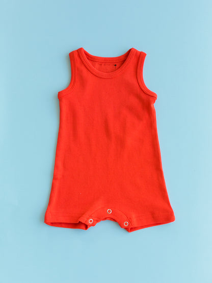 Organic Baby Tank Romper | GOTS Certified Organic Cotton | Solid Colors