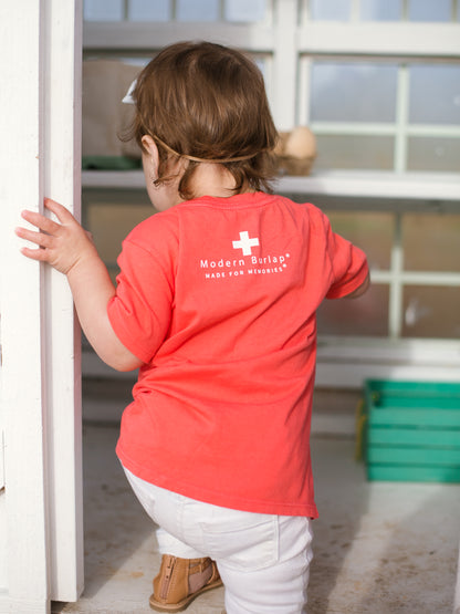 Home is where the mama is Kid's Crewneck Tee - Living Coral (only size 2 available)