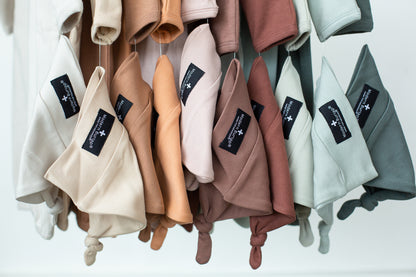 Modern Burlap solid color organic newborn gown set