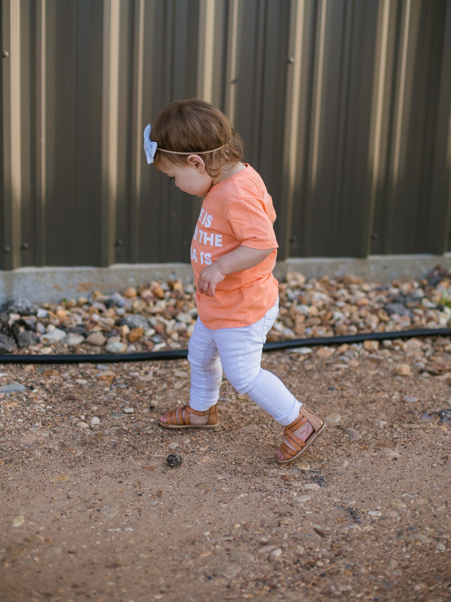 Home is where the mama is Kid's Crewneck Tee - Papaya (only size 2 available)