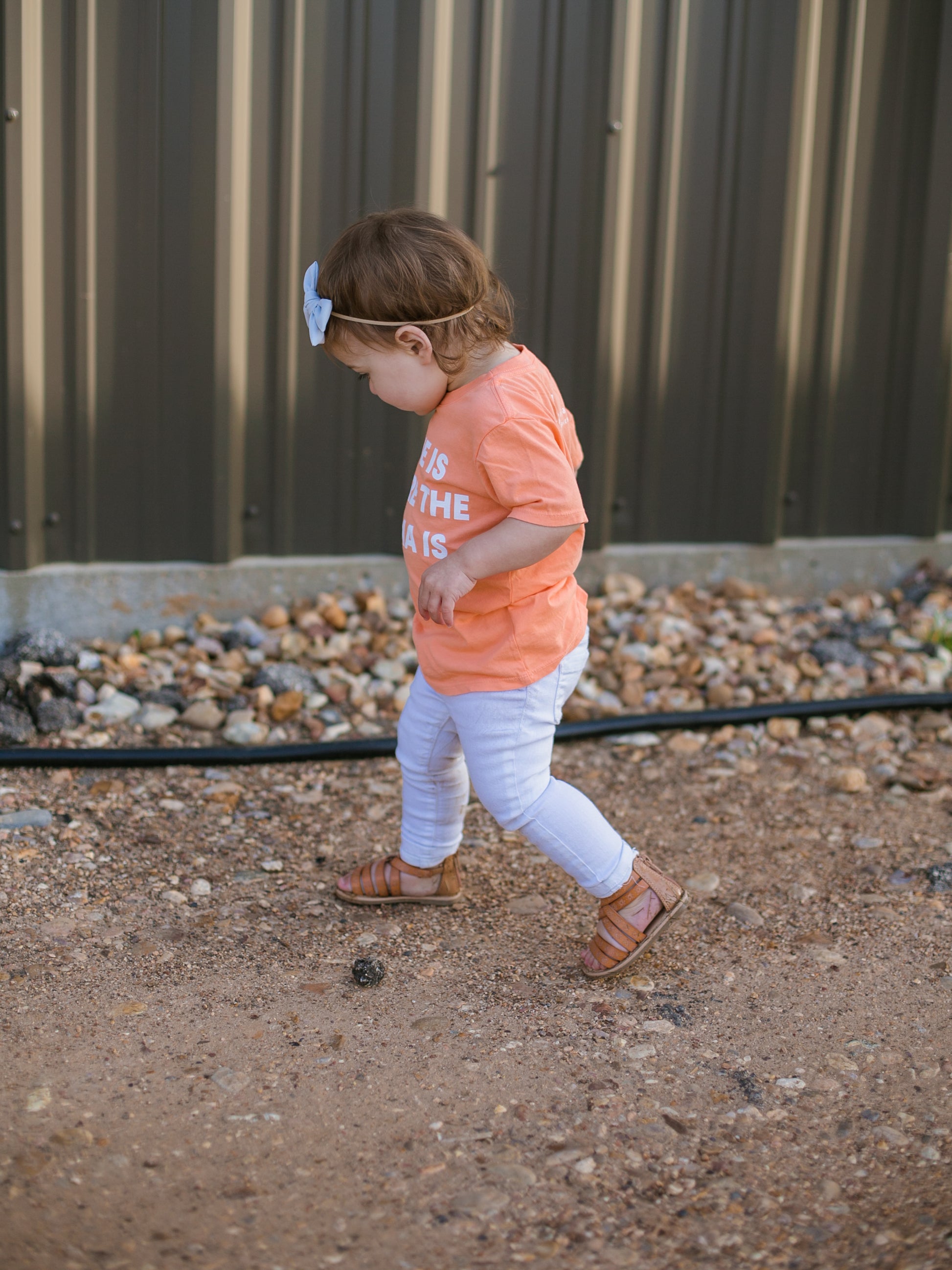 Home is where the mama is Kid's Crewneck Tee - Papaya (only size 2 available)
