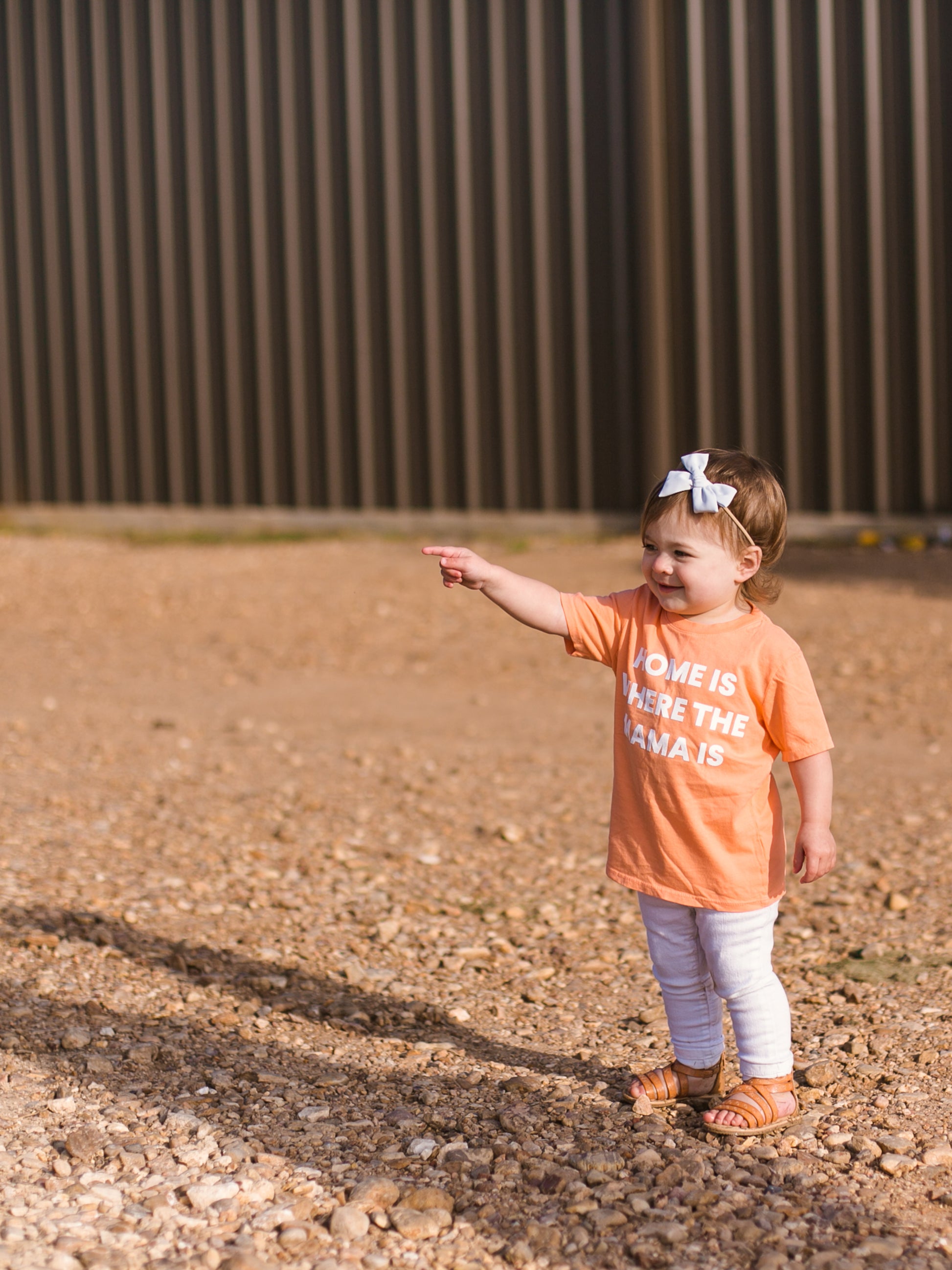 Home is where the mama is Kid's Crewneck Tee - Papaya (only size 2 available)