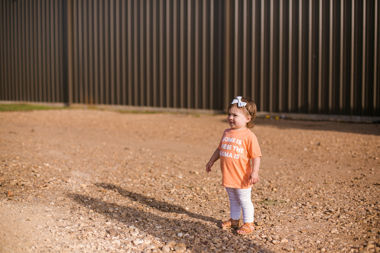 Home is where the mama is Kid's Crewneck Tee - Papaya (only size 2 available)