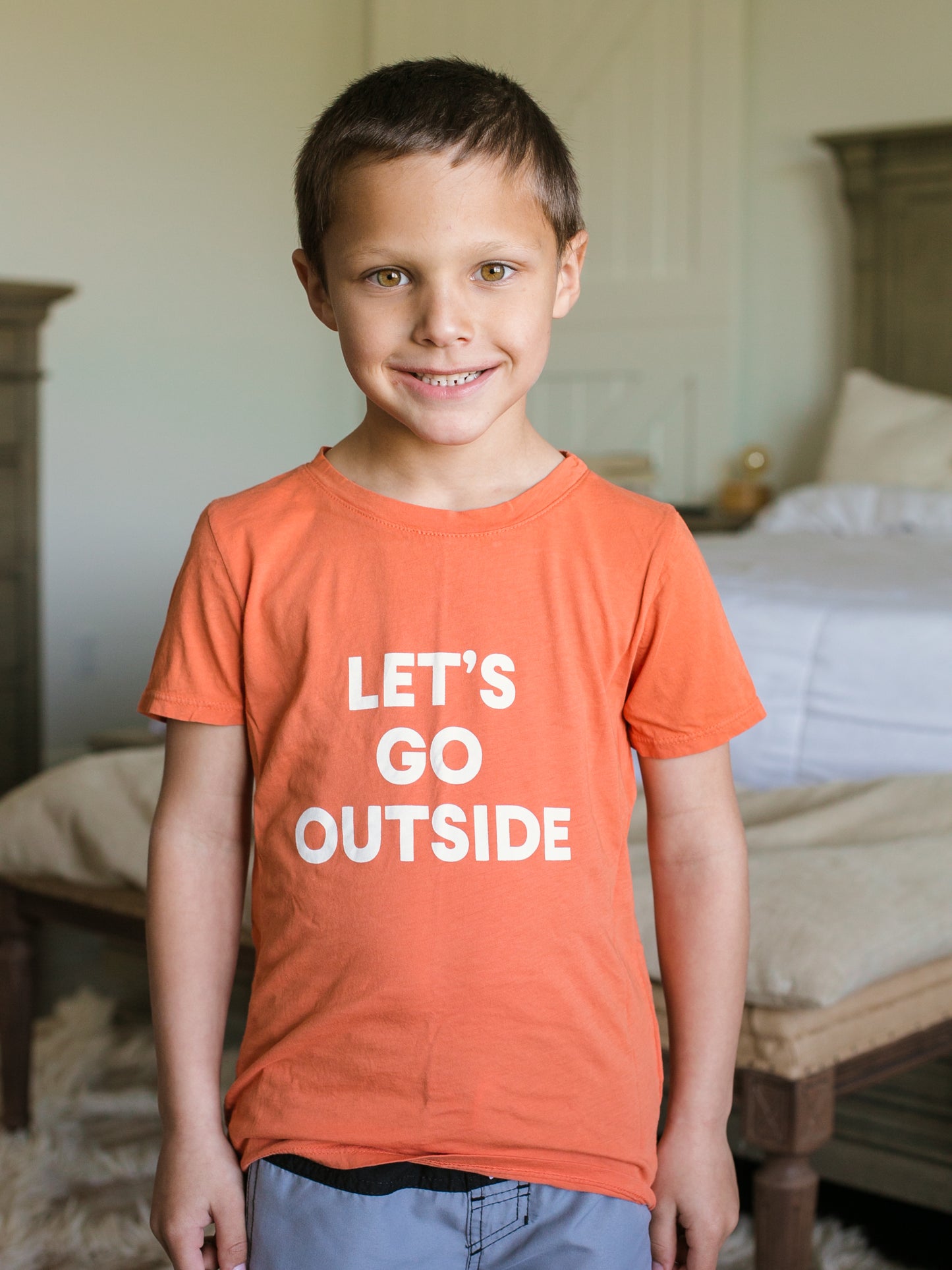 Let's go outside Kid's Crewneck Tee