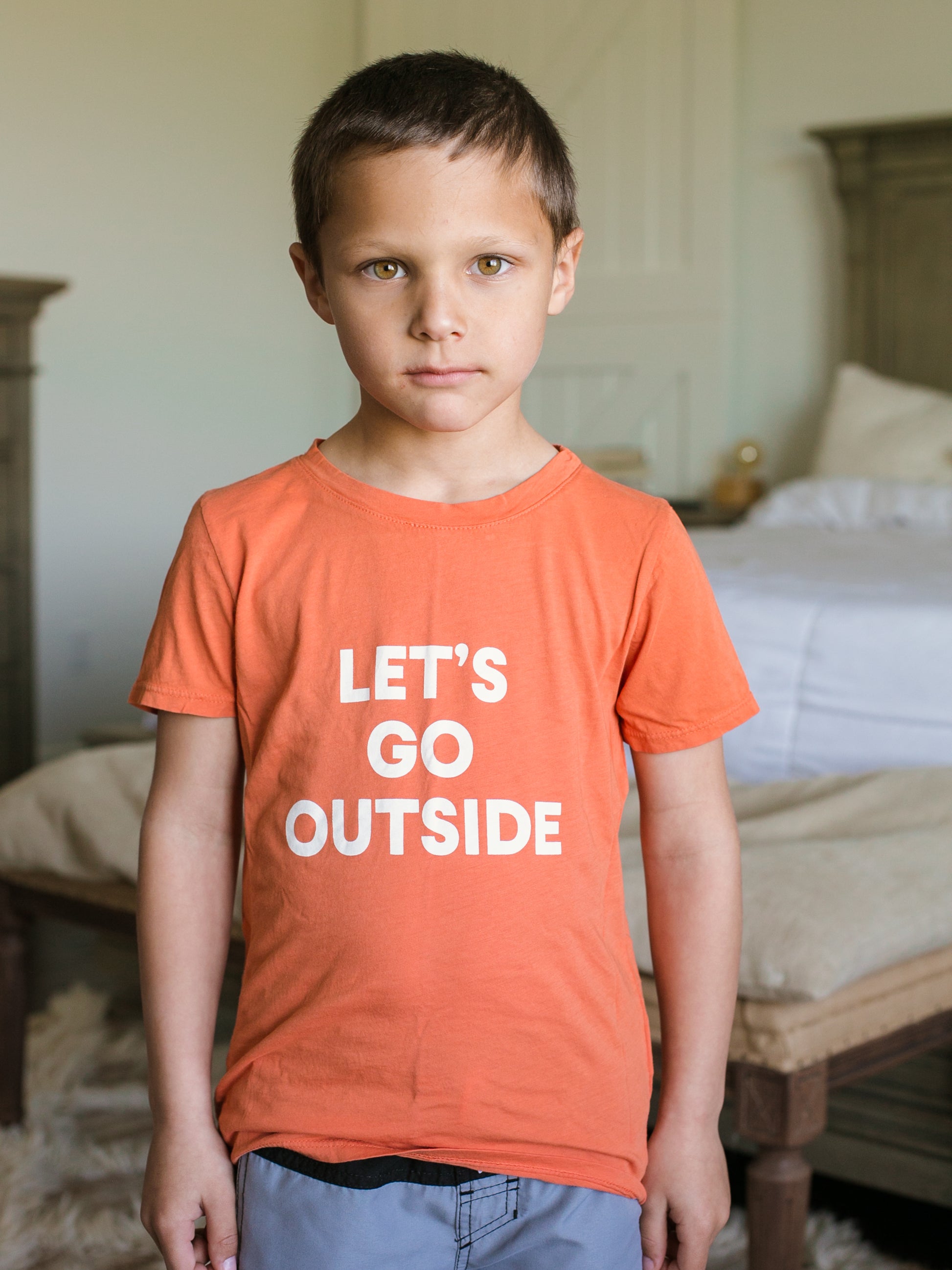 Let's go outside Kid's Crewneck Tee