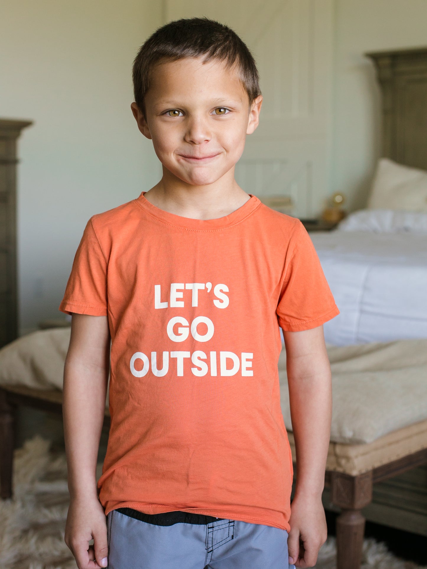 Let's go outside Kid's Crewneck Tee