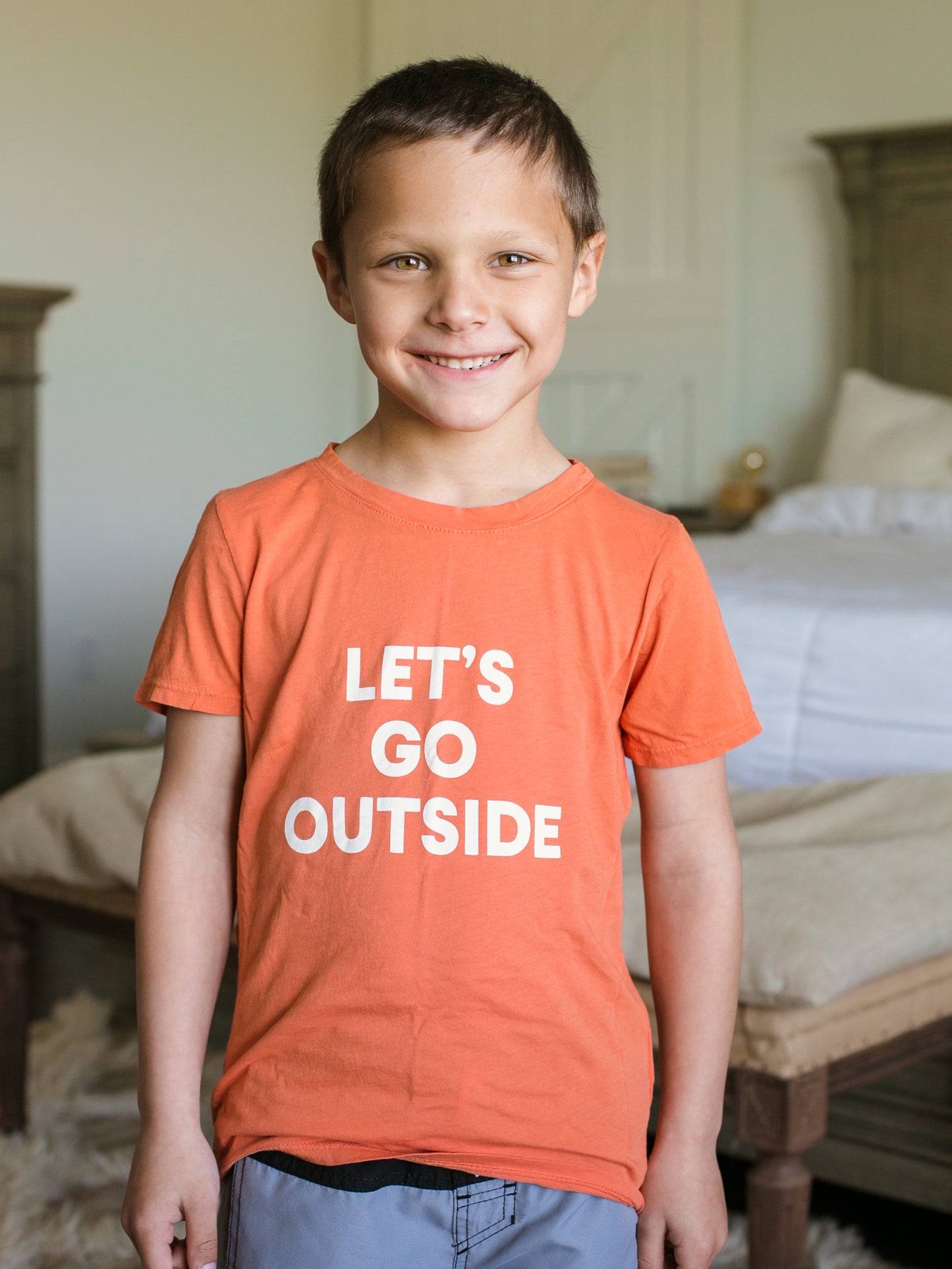 Let's go outside Kid's Crewneck Tee