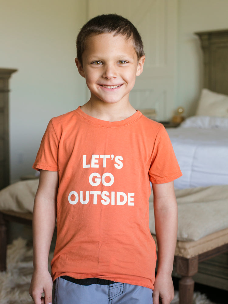 
                  
                    Load image into Gallery viewer, Let&amp;#39;s go outside Kid&amp;#39;s Crewneck Tee
                  
                