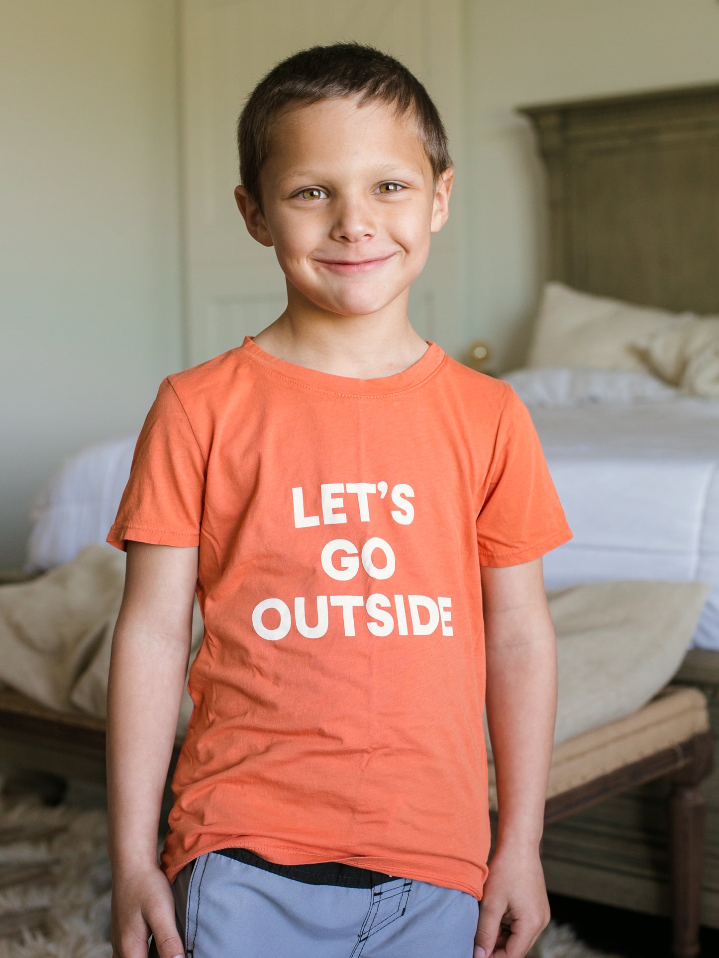 Let's go outside Kid's Crewneck Tee