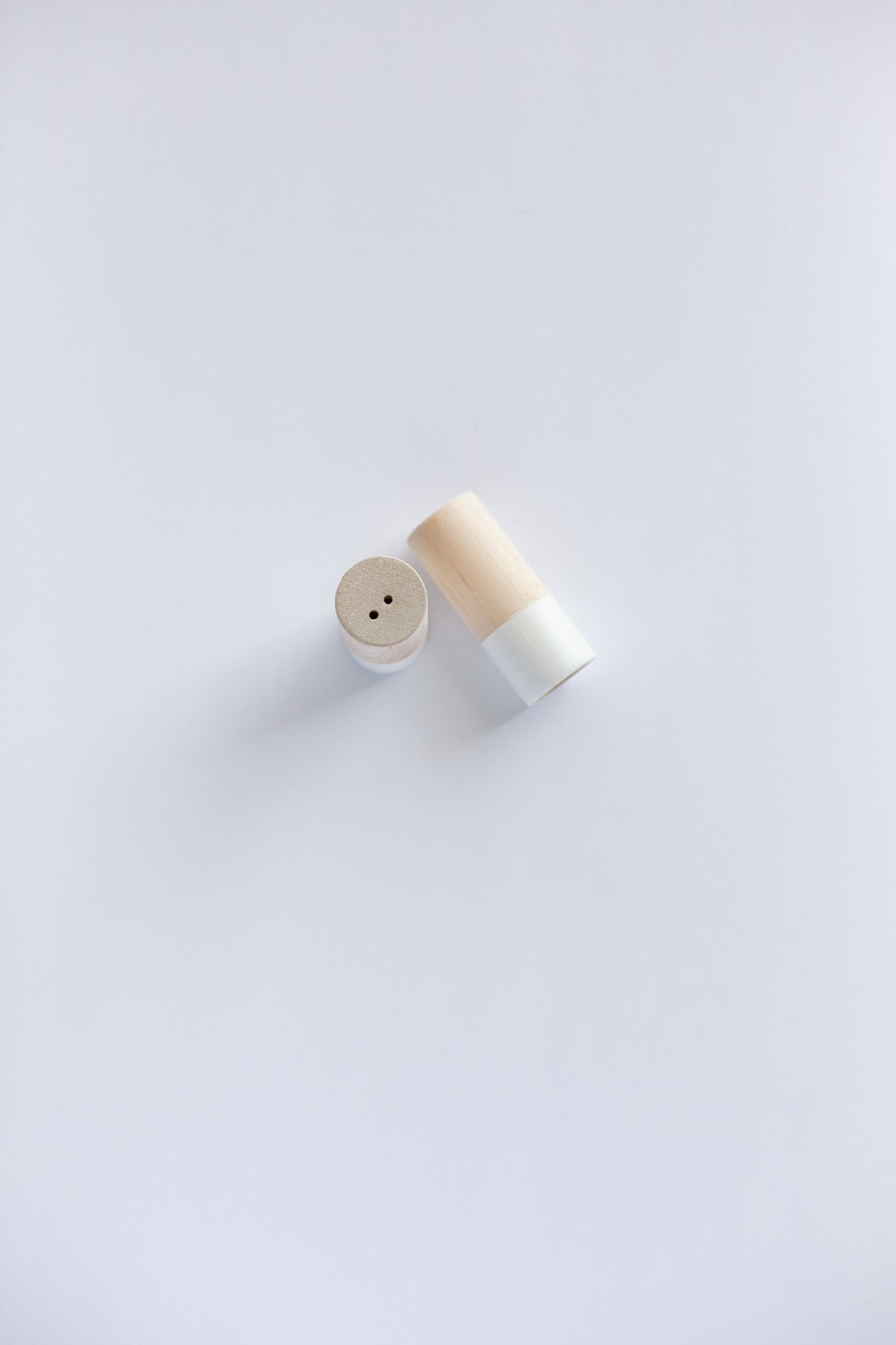 Wood Salt and Pepper Shaker Set -  White