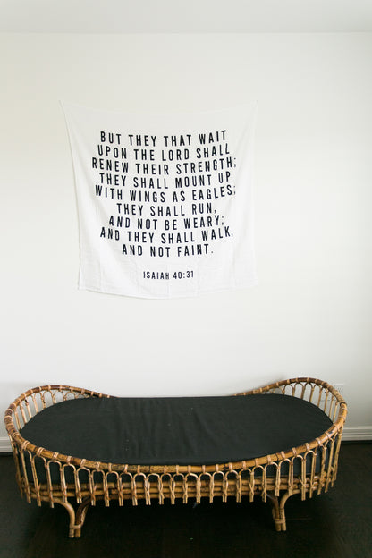 Isaiah 40:31 Scripture Swaddle | GOTS Certified Organic Cotton Muslin
