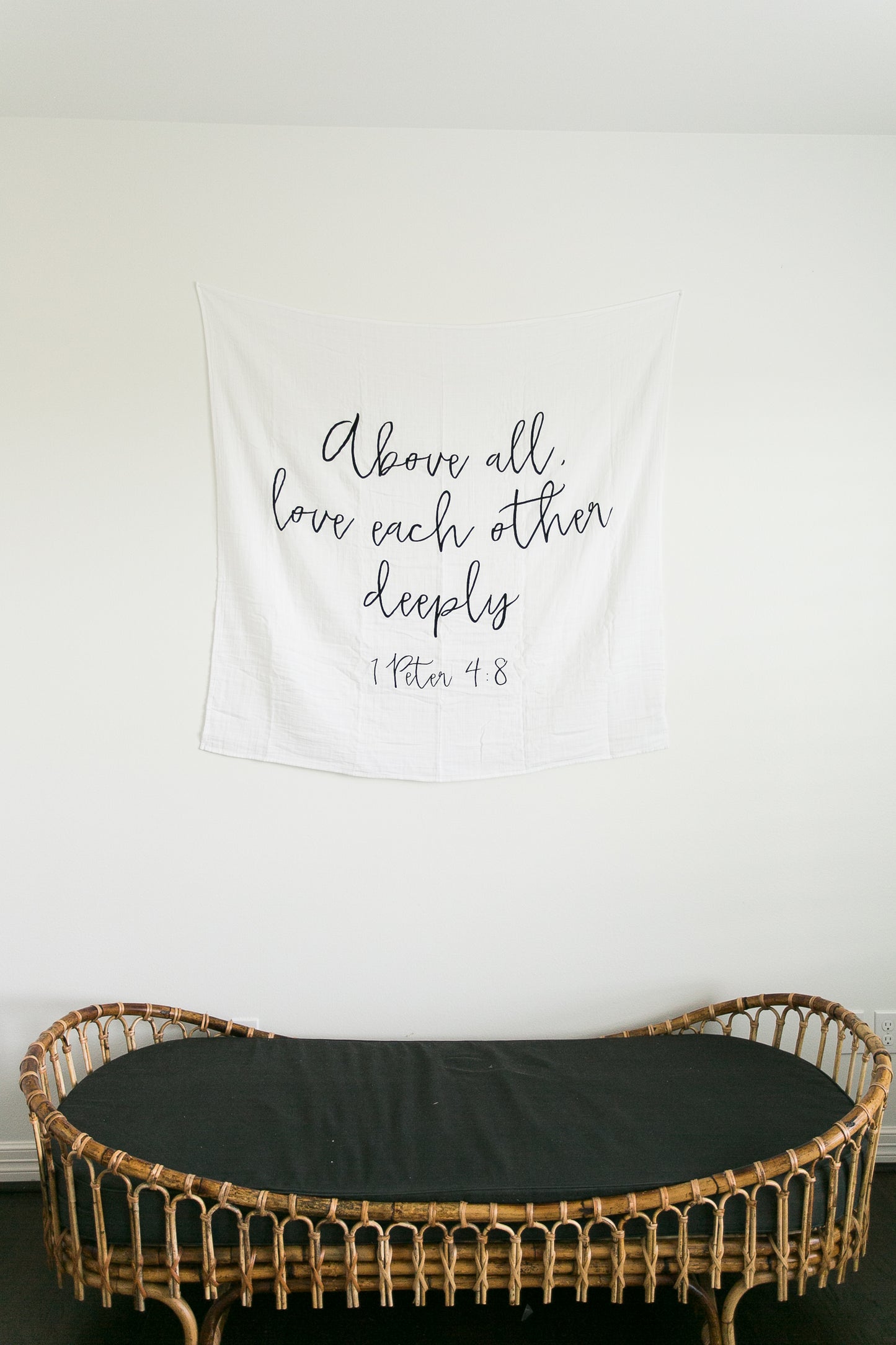 1 Peter 4:8 Scripture Swaddle | GOTS Certified Organic Cotton Muslin