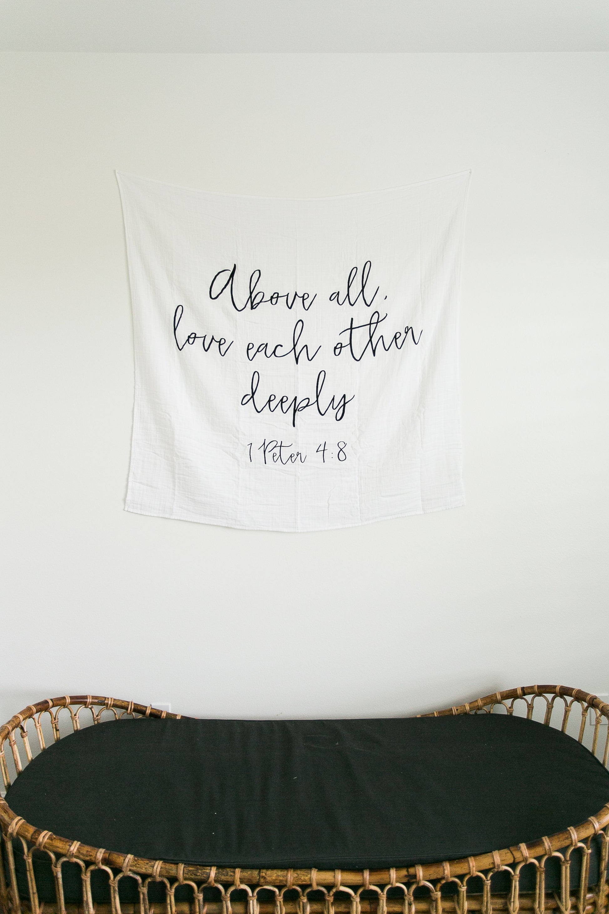 1 Peter 4:8 Scripture Swaddle | GOTS Certified Organic Cotton Muslin