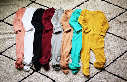 Organic Zip Footie | GOTS Certified Organic Cotton | Solid Colors