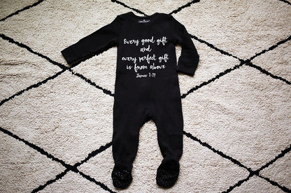 James 1:17 Organic Zip Footie | GOTS Certified Organic Cotton